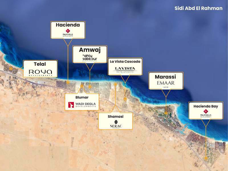 North Coast Map Projects - خريطة مشاريع الساحل الشمالي