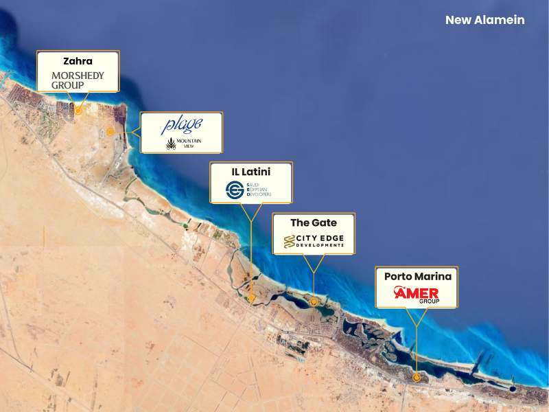 North Coast Map Projects - حريطة مشاريع الساحل الشمالي