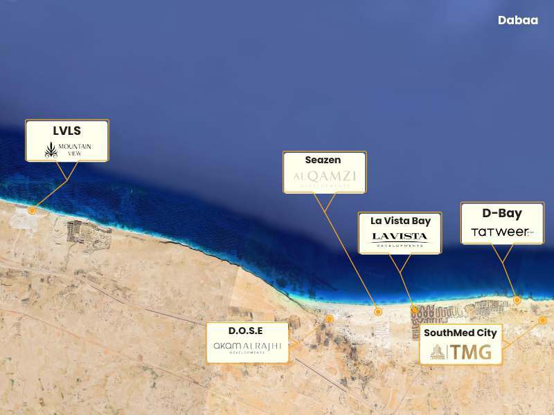 North Coast Map Projects - حريطة مشاريع الساحل الشمالي